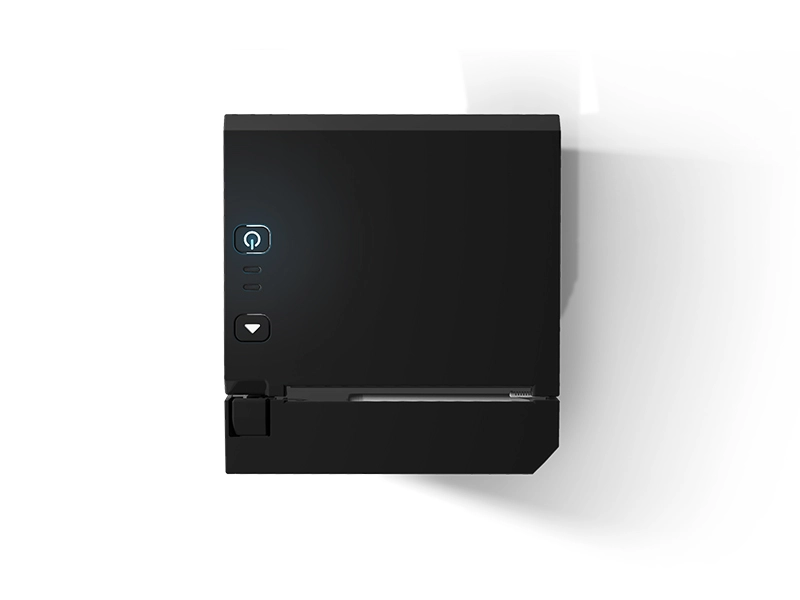 Stampante fiscale PRINT! 3.0 RT 4 RCH PRINT! 3.0 RT white thermal receipt printer with blue power light.